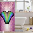 thumbnail image 3 of 3D Butterfly Waterproof Shower Curtains Luxury Heavy Fabric Bathroom Shower Curtain Pink Glitter Light Hotel Home Dorm Bathtubs Decor Shower Curtain Machine Washable Grommet Curtain 72 x 84 Inch, 3 of 6