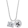 thumbnail image 1 of Delight Jewelry Silvertone Suitcase Silvertone Script Initial Disc - X - Charm Necklace, 20"+3", 1 of 1