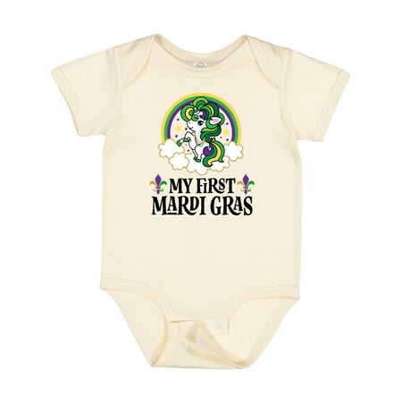 

Inktastic My First Mardi Gras Unicorn Gift Baby Girl Bodysuit