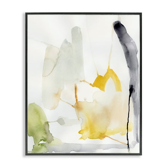Stupell Industries Subtle Watercolor Splashes Abstract Painting Black Framed Art Print Wall Art, 11 x 14