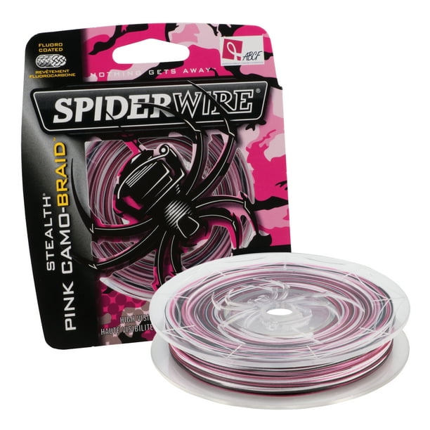 SPIDERWIRE Stealth Superline Fishing Line Pink Camo, 15lb - 200yd 