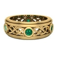 thumbnail image 4 of Wedding Bands for Men 8 MM Emerald 14K Gold 0.75 CTW, 4 of 5
