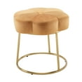 thumbnail image 3 of Linon Coston Vanity Stool or Ottoman, Gold with Orange Velvet, 3 of 9