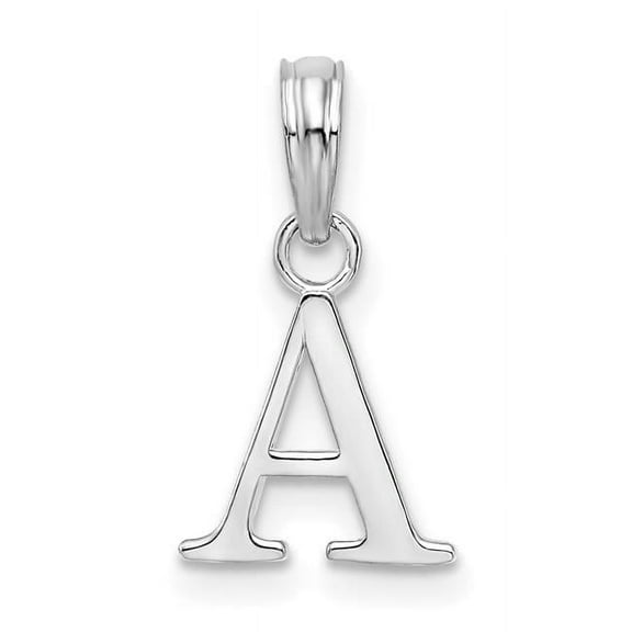 Finest Gold Sterling Silver Polished Block Initial A Pendant