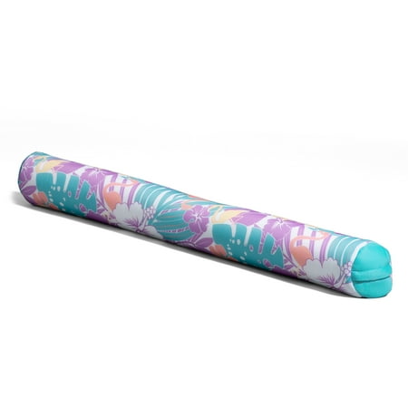 Big Joe Noodle No Inflation Needed Pool Float, Tropical Hibiscus Aqua Double Sided Mesh, Quick Draining Fabric, Jumbo 4 feet
