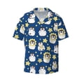 thumbnail image 3 of Goofa Star Penguin Printed Men's Casual Short-sleeved Shirt,Lightweight Breathable Button-down,Summer Casual men's top,Versatile Fashion shirt-Small, 3 of 7