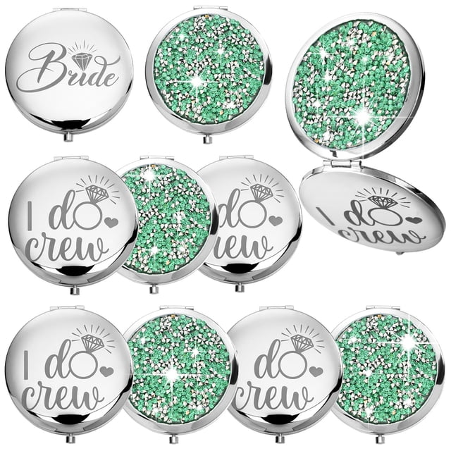 Set de regalo Compact Mirror Barydat Bridesmaid, 10 piezas, color verde