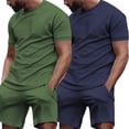 thumbnail image 4 of AJZIOJIRO Men's Short Sleeve Pullover T-Shirts Shorts Set Casual Tees Shirts Summer Cotton Shirt Tops Pants Set M-3XL, 4 of 8