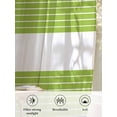 thumbnail image 6 of Sheer Curtains 54 Inch Length 2 Panels Set for Kitchen, Navy Blue Green Stripe Semi Sheer Curtains for Windows, Modern Art Horizontal Striped Voile Window Treatments Rod Pocket Curtain, 6 of 7
