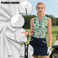 thumbnail image 6 of KEIAHUAN Green Golf Pattern V Neck Athletic Sleeveless Tops for Women Casual Half Zip Tennis Shirt with Pockets Moisture Wicking Golf Pullover for Ladies Size XL, 6 of 7