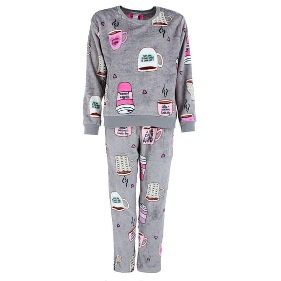 em & alfie  Plush Coffee Pajama Crew Set (Women)