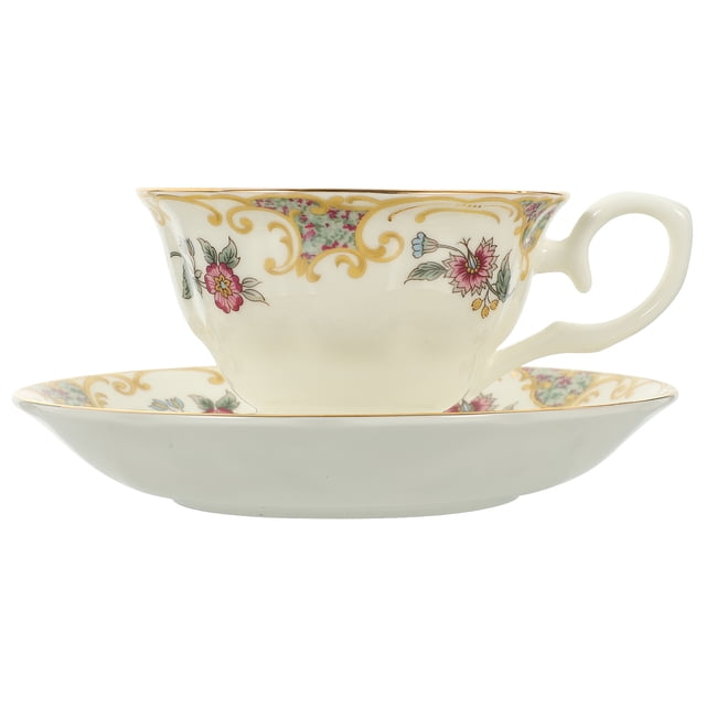 1 Set of Ceramic Tea Cup with Saucer Exquisite Milk Mug Ceramic Tableware