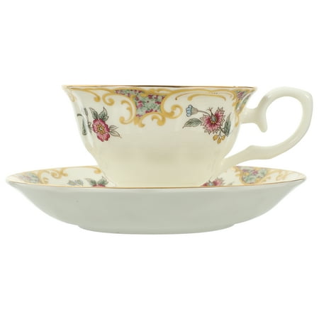 

OUNONA Tea Coffee Cups Bone Mugs Porcelain Cups China Espresso Saucers Oatmea Fancy Vintage Pottery Cup Saucer Cup Mug Set