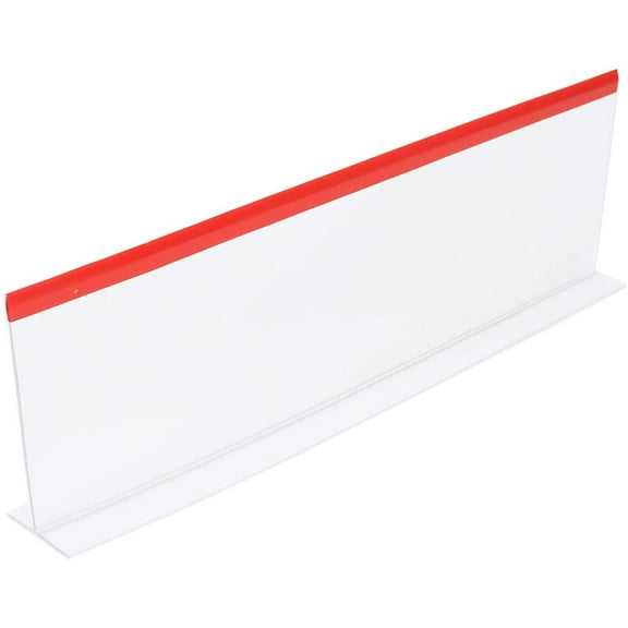 Deli Case Clear Display Divder 15 Inch Long x 4-3/4 High with Red Top