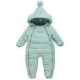 thumbnail image 3 of 0-24M Baby Infant Winter Snowsuit Coat Romper Hooded Double Zipper Warm Jumpsuit for Boys Girls, 3 of 9