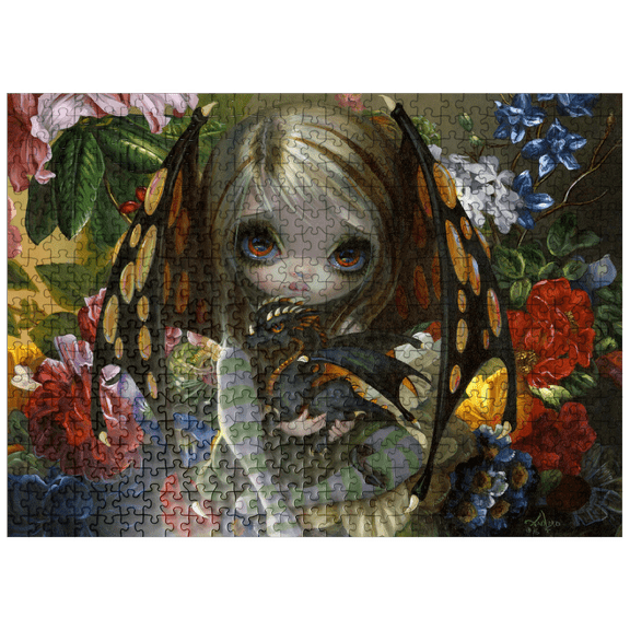 MyPuzzle - Flower Dragonling - Jasmine Becket-Griffith - Premium 500 Piece Jigsaw Puzzle for Adults
