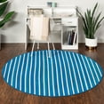 thumbnail image 2 of RugPal Solid/Striped Brezoi Collection Area Rug 7' Round - Blue-White, 2 of 5