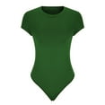 thumbnail image 4 of POIUYTR Bodysuit for Women Tummy Control Shapewear Thong Shaping One Piece Round Neck Short Sleeve T Shirts Basic Bodysuits Jumpsuits, 4 of 5