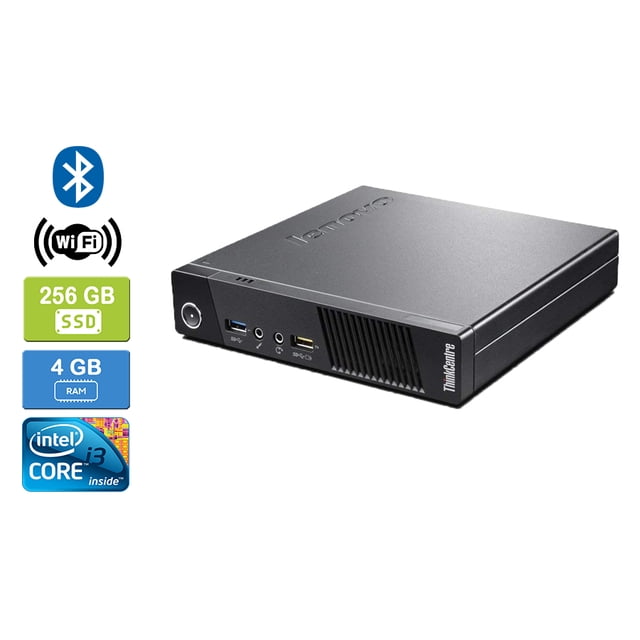 Remis à Neuf : LENOVO M83 Intel Core i3-4130T 4 Go 256 Go SSD Win 10 Home Wifi Bluetooth UK&M