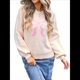 thumbnail image 1 of Suéter para Mujer, Estilo Y2K, de Larga y Cuello Redondo, Tejido de Punto, Estilo Jersey Estético. Albaricoque S, 1 of 10