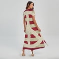 thumbnail image 2 of American Peace Flag Printed Short Sleeve Maxi Dress, American Flag Fashion Summer Maxi Dress For Women. Gifts For Us Independence Day, 4Th Of July, 2 of 4
