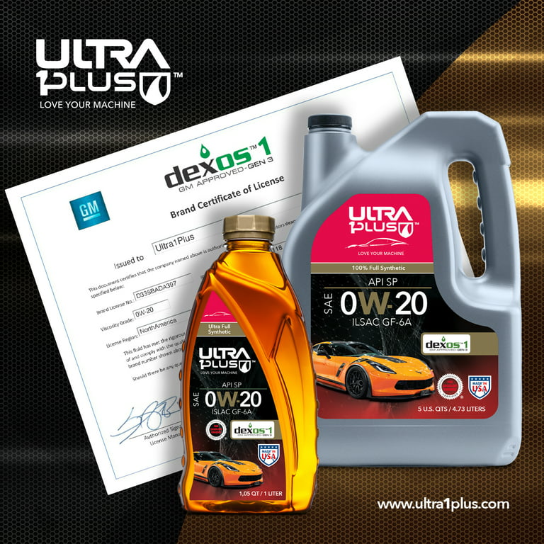 Ultra1Plus™ SAE 0W-20 Full Synthetic Motor Oil, API SP, ILSAC GF-6A,  dexos1™ Gen3 Approved 