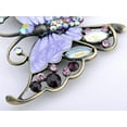 thumbnail image 3 of Brass Tone Shine Purple Pink Crystal Rhinestones Enamel Opal Butterfly Insect Bug Brooch Pin, 3 of 5