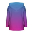 thumbnail image 5 of FNFHFY Hoodies for Women Color Block Hooded Sweatshirt Cozy Knit Sweater Pullovers Loose Drop Shoulder Hoodie, 5 of 7