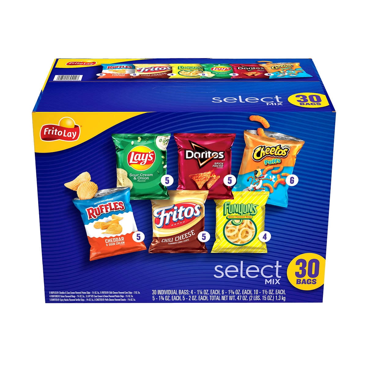 Frito Lay Snacks Select Mix Variety 47 Oz 30 Count