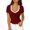 Wine, variant on ZUKMRJPC Women Short Sleeve Tops V Neck Color Block Knit Slim Fitted Basic Tee Shirt Summer Casual Clothes Tight Going Out Outfits