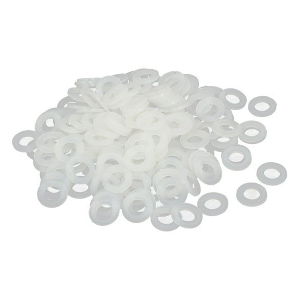 Unique Bargains M6 x 12mm x 1.2mm Nylon Flat Insulating Washers Spacers White 200Pcs