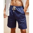 thumbnail image 3 of COOFANDY Mens 2 piece Flat Front Shorts Elastic Waist Linen Lightweight Breathable Shorts, 3 of 5