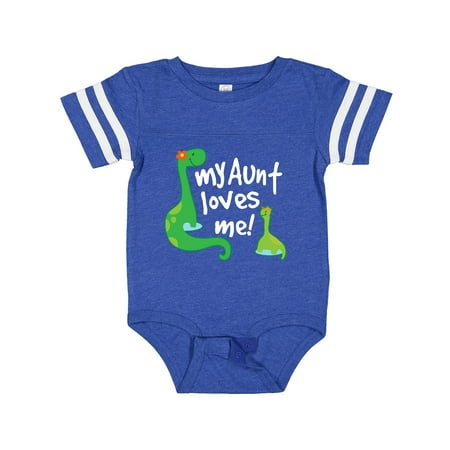 

Inktastic My Aunt Loves Me Dinosaur Nephew Gift Baby Boy Bodysuit