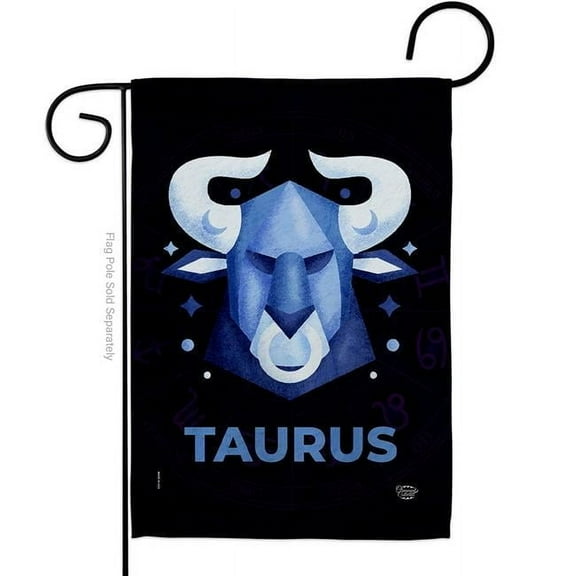 Ornament Collection G190024-BO 13 x 18.5 in. Taurus Garden Flag for Interests Zodiac Double-Sided Decorative Vertical Flags & House Decoration Banner Yard Gift