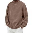 thumbnail image 2 of LRGSHF Mens Acid Wash Vintage Sweatshirt Relaxed Fit Crewneck Pullover Ribbed Collar Cuffs Long Sleeve Casual Drop Shoulder Y2K Streetwear Top Fall Winter Clothes, 2 of 9