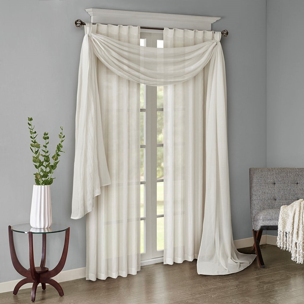 MAYEERTY 2 Pcs Solid Crushed Curtain Panel Pair