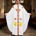 thumbnail image 2 of SAWOBUUN Church Catholic Priest Chasubles Vestments for Men, Robe Chasuble Mass Robe Halloween Outfits, 2 of 8