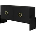 thumbnail image 5 of Storage Cabinet with Doors&Adjustable Shelf, Solid Wood Modern Accent Cabinet, Buffet Sideboards Cabinet for Hallway, Entryway, Dining Living Room, 5 of 7