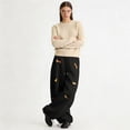 thumbnail image 6 of GEWSEY Wide Leg Baggy Sweatpants for Women Men Dachshund Embroidery Drawstring Sweat Pants Trendy Athletic Pants Clothes (Black, XL), 6 of 7