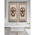 thumbnail image 2 of Western Texas Star Vintage Living Room Curtains 2 Panel, Rustic Wreath Black Beige Plaid Cafe Window Treatment, Extra Long Farmhouse Bedroom Bathroom Kitchen Curtains Drapes 104"x72", 2 of 6