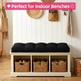 thumbnail image 4 of Millsilo Indoor Bench Cushion 36" x 14" x 4", Thick Tufted Cushion with Non Slip Bottom for Window Seat & Entryway Bench, Black, 4 of 7
