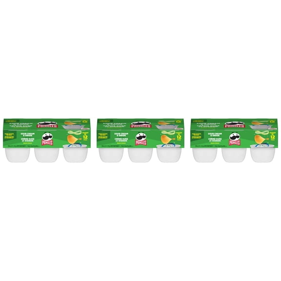 Pringles Potato Chips Snack Stackers Sour Cream & Onion 12 x 19g (3 Pack)