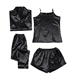 thumbnail image 5 of Conjunto de pijama de cuatro piezas fino de moda con tirantes para mujer para todas las estaciones, 5 of 5