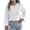 White, variant on Qiopertar Women's Sweater Knitted Round Neck Long Sleeve Casual Loose Tops Fall Winter Basic Pullover Khaki S