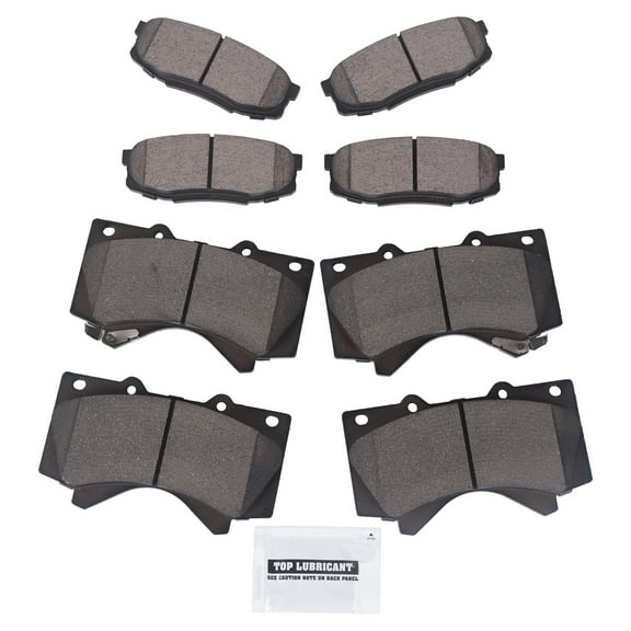 TOPAZ Front Rear Ceramic Brake Pads for Toyota Tundra Sequoia Land Cruiser Lexus LX570 D1303 D1304 (8PCS)