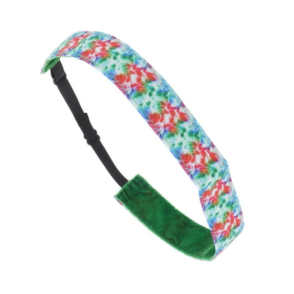 Unique Bargains 1 Pc Non Slip Headband Tie-dye Headband for Sport Red Green