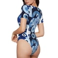 thumbnail image 3 of Haiem Evil Eye Women's Crew Neck Short Sleeve Bodysuit Tops Stretchy Slim Basic-X-Large, 3 of 8