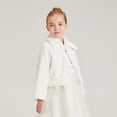thumbnail image 2 of Elegant Faux Furs Princess Cape For Flower Girls Boleros Coat Wedding Long Sleeves Jackets For Autumn And Winter Dresses White XL, 2 of 5
