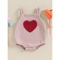 thumbnail image 2 of FEORJGP Infant Baby Boys Girls Newborn Valentine Clothes Overalls Sleeveless Heart Pocket Corduroy Rompers Suspender Jumpsuit Ribbed Bodysuit, 2 of 9
