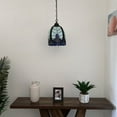 thumbnail image 6 of Tiffany Mini Table Lamp Pink Blue Stained Glass Hummingbird Flowers Pull Chain Switch LED Bulb Included for Living Room Bedroom Bedside 8" D*8" W*15" H, 6 of 6